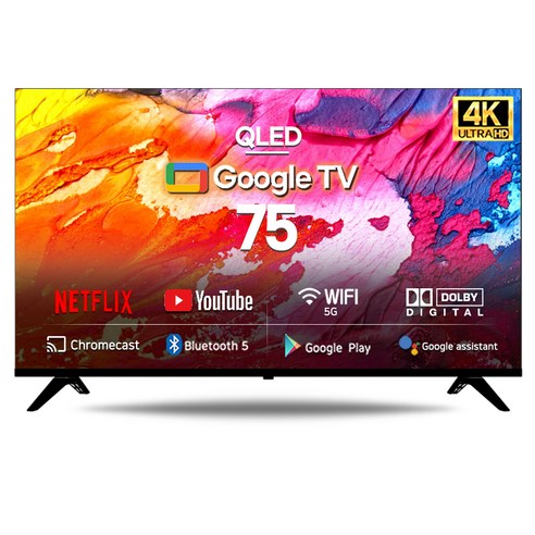 시티브 4K UHD QLED 구글 스마트 HDR TV, 189cm(75인치), GG7500SKQ PRO, 벽걸이형, 방문설치