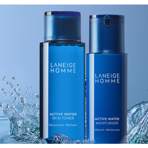촉촉함과 활력으로 깨어나는 남성 피부, 라네즈 액티브워터 남성 2종 세트