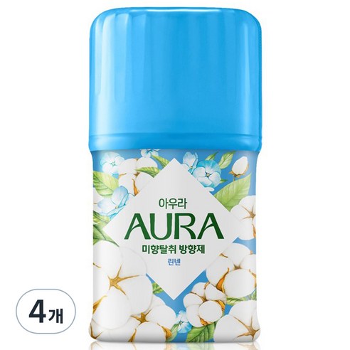아우라 미향탈취 린넨향 실내용 방향제 본품, 4개, 400ml