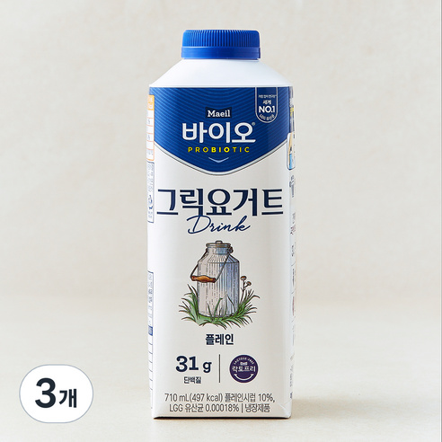 매일바이오 그릭요거트 드링크 플레인, 3개, 1개입, 710ml