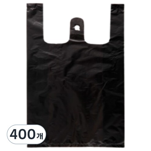 손잡이 마트 비닐봉투 검정 4호, 15L, 400개