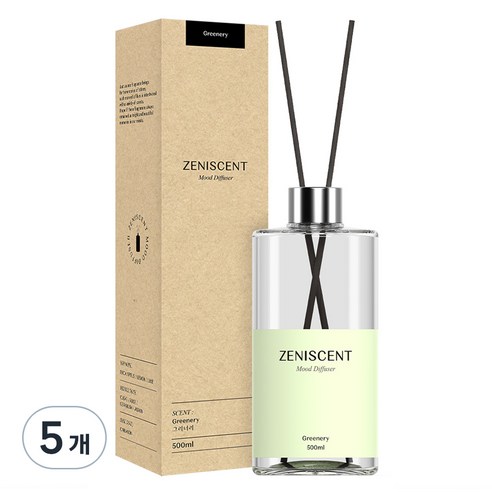 제니센트 디퓨저, 그리너리, 500ml, 5개