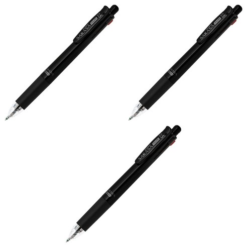 제브라 볼샤 사라사 4+1 J4SA11 볼펜 0.5mm + 샤프 0.5mm, 블랙, 3개