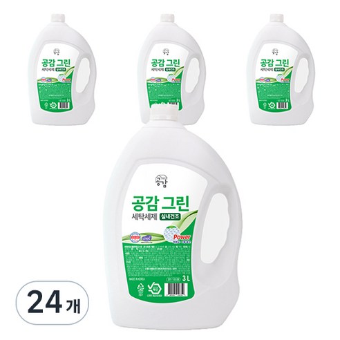 공감 그린 실내건조 세탁세제 본품, 3L, 24개