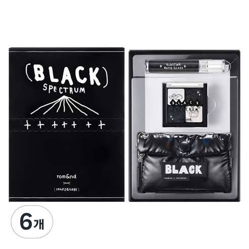 롬앤 이나피스퀘어 블랙 스펙트럼 에디션 세트, 6개, B03 글리츠인블랙 + 03 블랙펄스 + 체인백