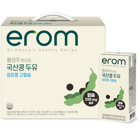 이롬 황성주 박사의 국산콩 두유 검은콩 고칼슘, 190ml, 20개  Best 5