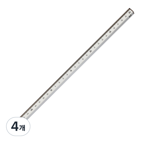 롭다 아크릴스틱자 30cm, Mud Grey, 4개