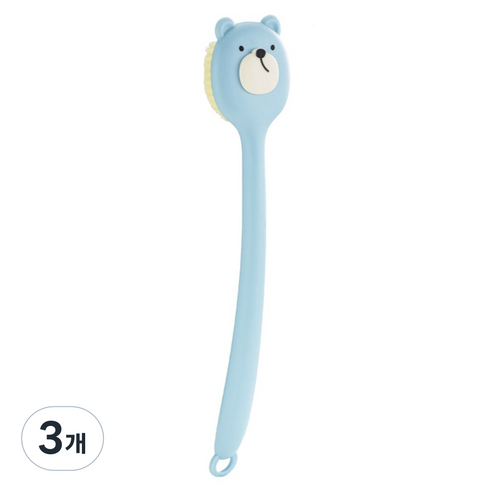 깨끗하게 샤워하자 바디 등 샤워 브러쉬, 블루, 3개, 1개입