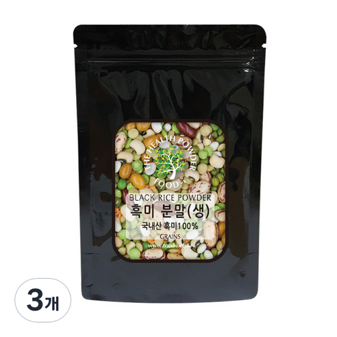 스쿨아이 국내산 흑미 분말 생, 1.2kg, 3개