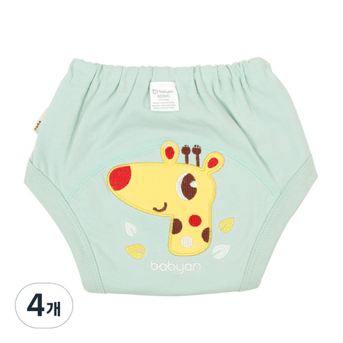 베이비앙 4중방수 배변훈련팬티, 기린, 4개