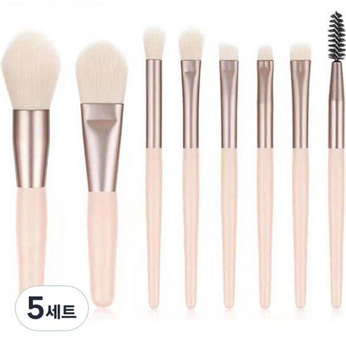 더벨라 블러셔 메이크업 브러쉬 8종 세트, 핑크, 5세트