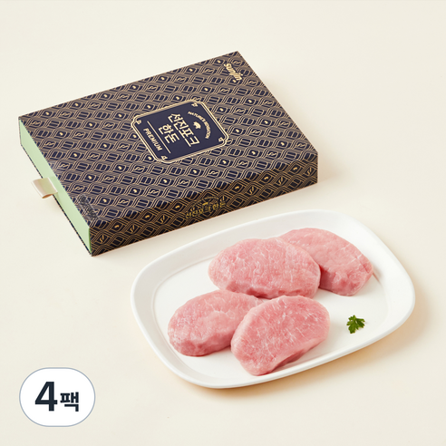 선진포크 바른농장 한돈 동물복지 인증 등심 돈까스 (냉장), 500g, 4팩