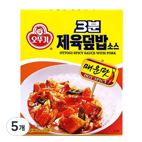 오뚜기 3분 제육덮밥소스, 150g, 5개