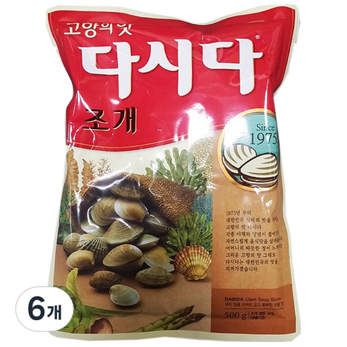 백설 조개다시다, 500g, 6개