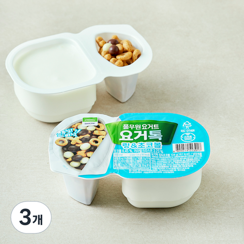 풀무원 다논 요거톡 링 & 초코볼 요커트 2개입, 124g, 3개