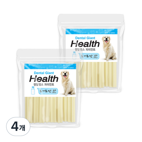 덴탈헬스 자이언트 애견 치석제거용껌, 요거트맛, 260g, 4개