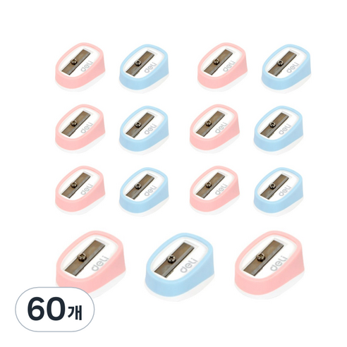 델리 휴대용 연필깎이 ER00903, 랜덤 발송, 60개