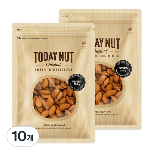 투데이넛 구운아몬드, 300g, 10개