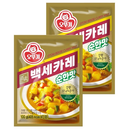 오뚜기 백세카레 순한맛, 100g, 2개