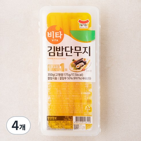 일가집 비타 김밥단무지, 350g, 4개