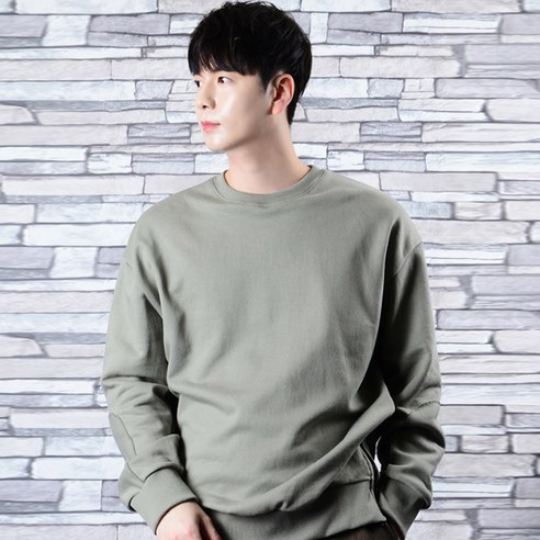 타운클로 지퍼 패치 오버핏 맨투맨