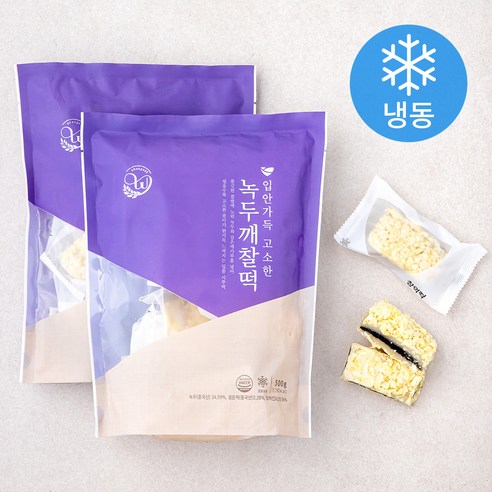 창억 입안가득 고소한 녹두깨찰떡 (냉동), 500g, 2팩