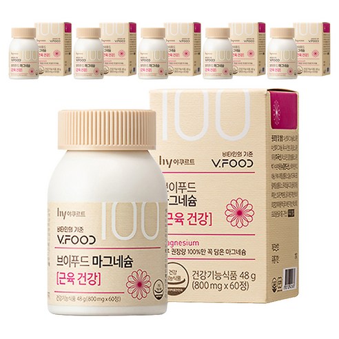 브이푸드 마그네슘 근육건강, 60정, 6개