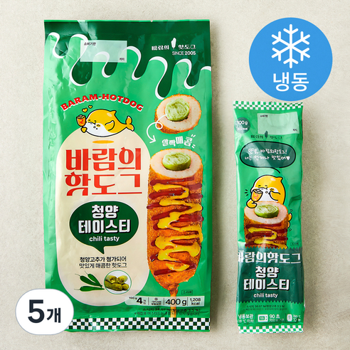 바람의핫도그 청양테이스티 (냉동), 100g, 4개입, 5개