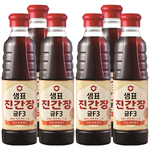 샘표 진간장 금 F3, 500ml, 6개