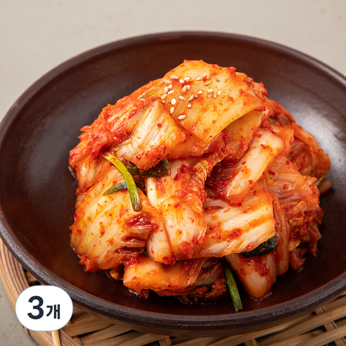 홍김치 배추 맛김치, 2kg, 3개