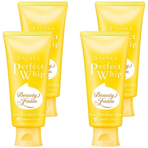 센카 NEW 퍼펙트 휩 비타민C 포어리스 글로우 클렌징폼, 100g, 4개