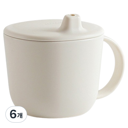 탁가온 네모 에코젠 유아용 스파우트컵 320ml, 6개, 아이보리