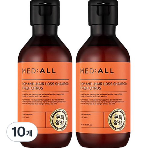 메디올 알시피 안티로스 두피청정 탈모완화 샴푸 시트러스, 100ml, 10개
