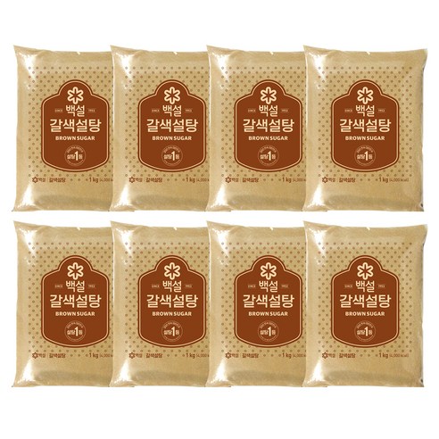 백설 갈색설탕, 1kg, 8개