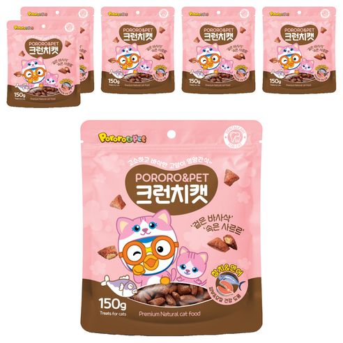 에이비에스엘 뽀로로펫 크런치캣 간식, 참치 + 연어 혼합맛, 150g, 6개