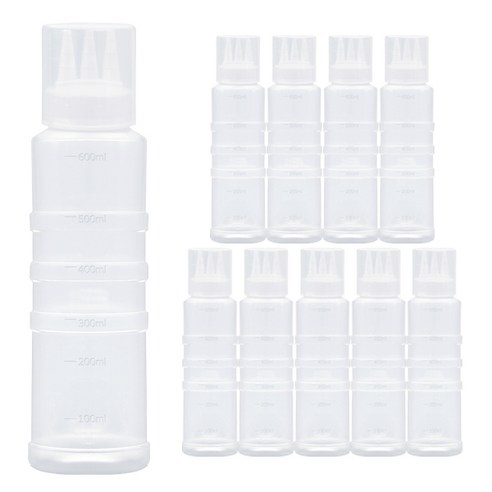 일상속반짝 국내생산 잘라쓰는 소스통 3구 뚜껑 포함, 600ml, 10개