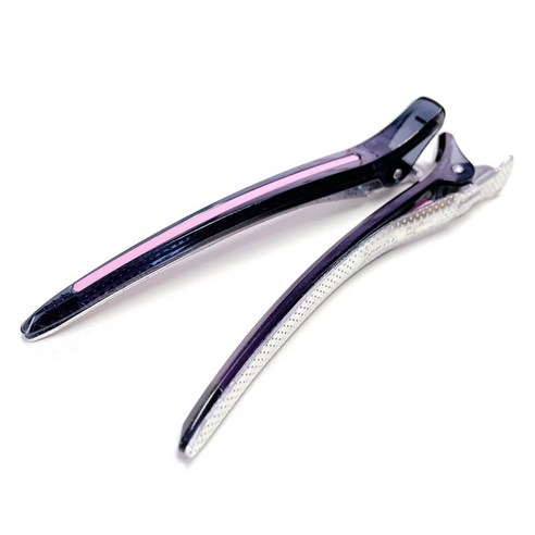 다카라 크리스탈 헤어클립 대 120mm, 2개, 블랙 + 핑크