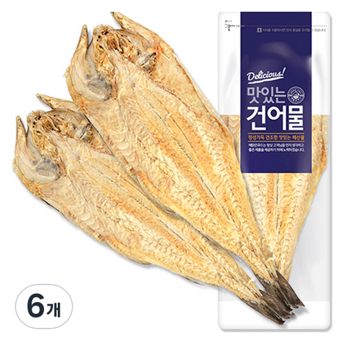 해맑은푸드 자연건조 황태포 2p, 120g, 6개