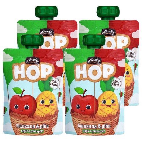 아넬라 HOP 과일 퓨레, 100g, 4개, 혼합맛(사과/파인애플)