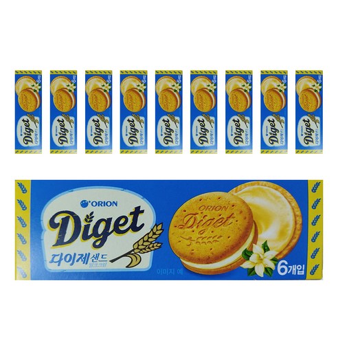 오리온 다이제 밀크크림 샌드, 70g, 10개