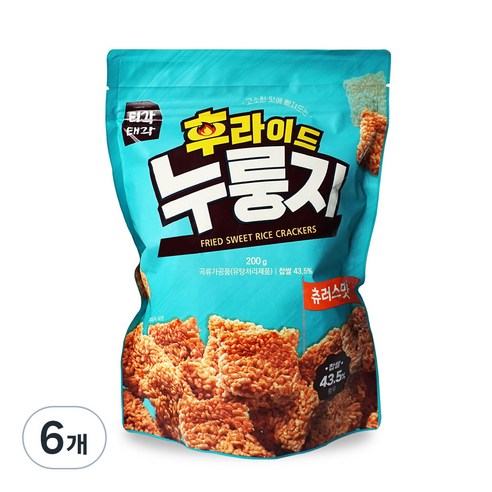 티각태각 후라이드 누룽지 츄러스맛, 200g, 6개
