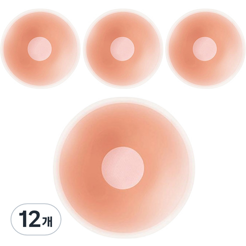 리빙943 실리콘 니플 커버 패드 핑크박스 원형 6.5cm, 12개