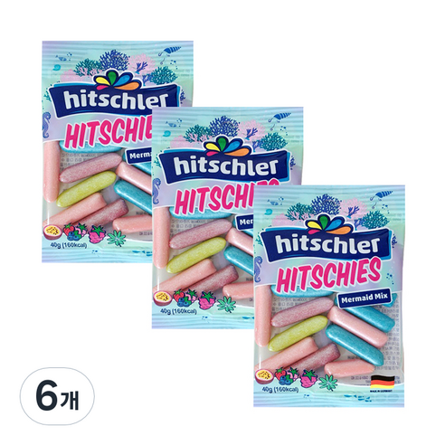 히츨러 히치스 수수깡젤리 머메이드, 6개, 40g