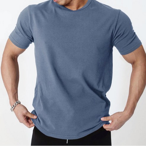 제타22 남성용 머슬핏 분또 무지 반팔 티셔츠 1755
