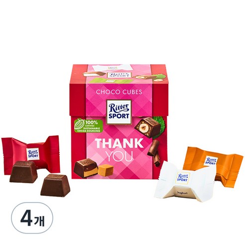 리터스포트 초코큐브 땡큐, 176g, 4개