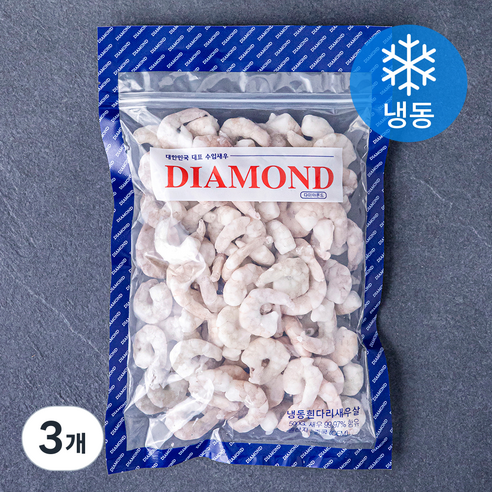DIAMOND 생새우살 (냉동), 3개, 500g(71~90)