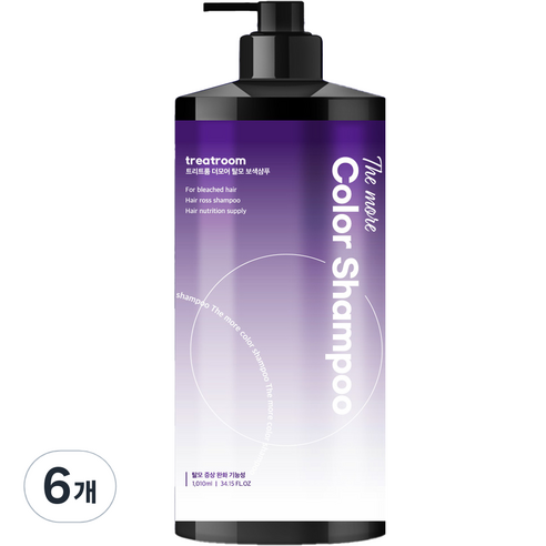 트리트룸 더모어 보색샴푸 플로럴 머스크향 바이올렛 컬러, 1010ml, 6개