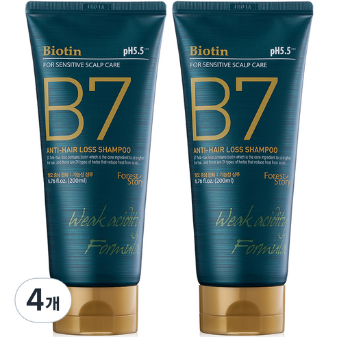 포레스트스토리 B7 약산성 탈모 샴푸, 4개, 200ml