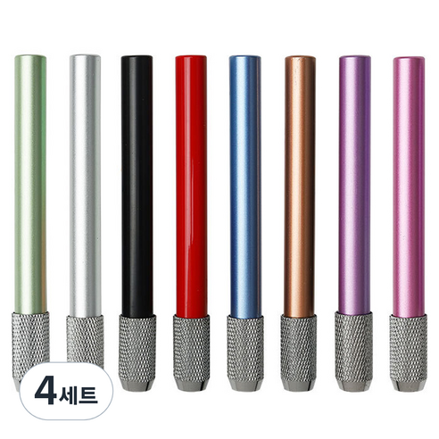 마다꾸미 몽땅 연필 익스텐더 홀더 컬러 연필깍지 단색 8종 세트, 혼합색상, 4세트