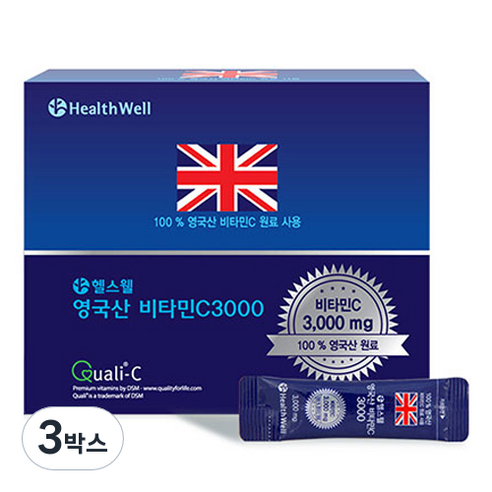 헬스웰 영국산 파인 비타민C 3000 100p, 100포, 300g, 3박스